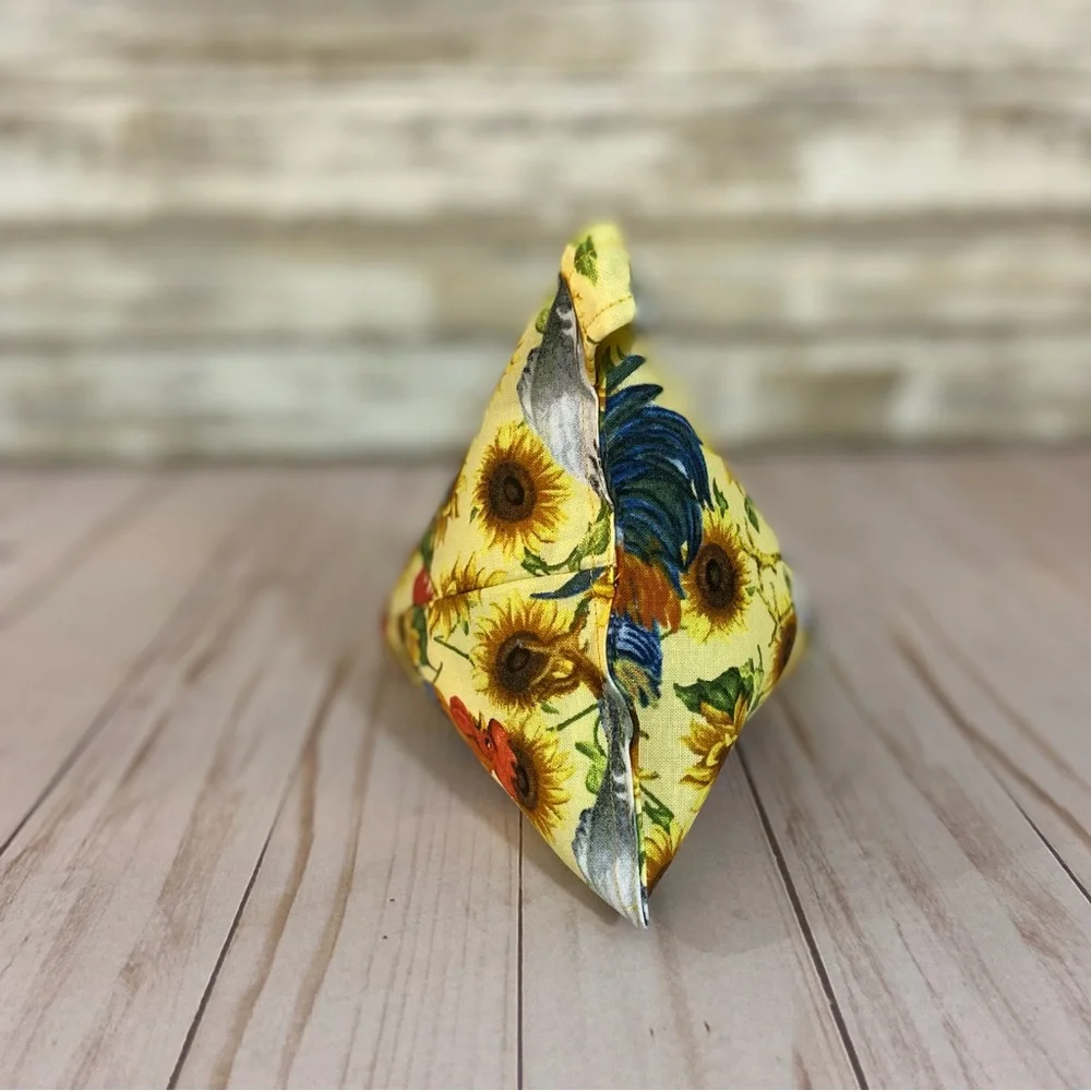 Phone Holder Pillow Stand Cellphone Chicken Rooster Sunflowers Pattern Handmade